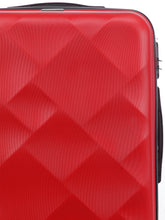 Load image into Gallery viewer, Unisex Red Textured Hard-Sided Medium Trolley Suitcase