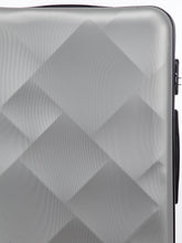Load image into Gallery viewer, Unisex Silver Textured Hard-Sided Medium Trolley Suitcase