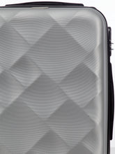Load image into Gallery viewer, Unisex Silver Textured Hard-Sided Cabin Trolley Suitcase