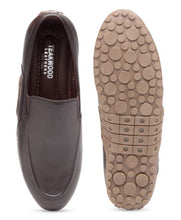 Load image into Gallery viewer, Teakwood Men Brown Solid Genuine Leather Formal Slip On