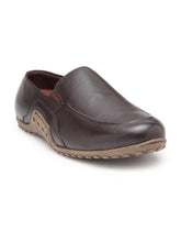 Load image into Gallery viewer, Teakwood Men Brown Solid Genuine Leather Formal Slip On