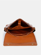 Load image into Gallery viewer, Teakwood Tan Solid Genuine Leather Laptop Bag- Clearance sale