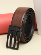 Load image into Gallery viewer, Men Black & Brown Solid Reversible Leather Belt