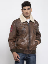 Load image into Gallery viewer, Teakwood Leathers Brown Genuine Leather Jacket
