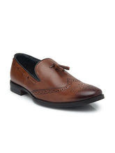 Load image into Gallery viewer, Teakwood Leathers Panelled Formal Slip-Ons Moccasin with Tassel Accent