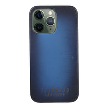 Load image into Gallery viewer, Unisex Blue Solid Leather iPhone 13 Pro/12 Pro Mobile Back Case