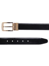 Load image into Gallery viewer, Men Black & Brown Solid Reversible Leather Belt