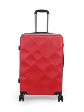 Load image into Gallery viewer, Unisex Red Textured Hard-Sided Medium Trolley Suitcase