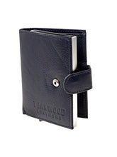 Load image into Gallery viewer, Teakwood Genuine Leathers Men Blue Solid Leather Card Holder