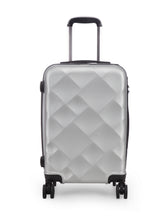 Load image into Gallery viewer, Unisex Silver Textured Hard-Sided Cabin Trolley Suitcase