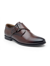 Load image into Gallery viewer, Men Tan Solid Genuine Leather Formal Single Strap Monks