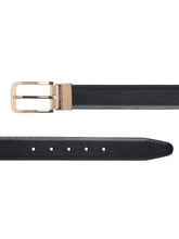 Load image into Gallery viewer, Men Black & Brown Texture Reversible Leather Belt