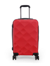 Load image into Gallery viewer, Unisex Red Textured Hard-Sided small Trolley Suitcase