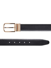 Load image into Gallery viewer, Men Black & Brown Texture Reversible Leather Belt