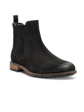 Load image into Gallery viewer, Teakwood Men Black Solid Suede Leather High-Top Flat Boots