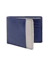 Load image into Gallery viewer, Teakwood Men Genuine Leather Bi Fold Wallet (Blue)