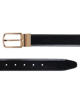Load image into Gallery viewer, Men Black & Brown Solid Reversible Leather Belt