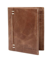 Load image into Gallery viewer, Teakwood Men Genuine Leather Textured Bi-Fold Wallet with Contrast Stitch