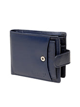 Load image into Gallery viewer, Teakwood Men Genuine Leather Blue Bi Fold Clip Wallet
