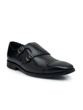 Load image into Gallery viewer, Teakwood Men Genuine Leather Double-Strap Monk Shoes(BLACK)