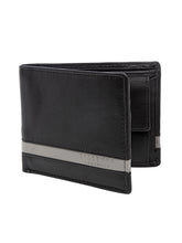 Load image into Gallery viewer, Teakwood Unisex Genuine Leather Black Bi Fold RFID Solid Wallet