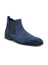 Load image into Gallery viewer, Teakwood Men Blue Suede Leather Chelsea Boots