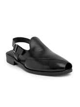 Load image into Gallery viewer, Teakwood Men Black Solid Peshawari Mules