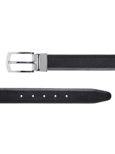 Load image into Gallery viewer, Men Black & Brown Texture Reversible Leather Belt