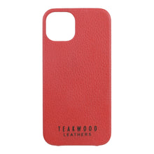 Load image into Gallery viewer, Unisex Red Textured Leather iPhone 13/12 Mobile Back Case