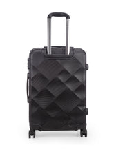 Load image into Gallery viewer, Unisex Black Textured Hard-Sided Medium Trolley Suitcase