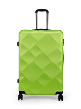 Load image into Gallery viewer, Unisex Set of 3 Green Textured Hard-Sided Trolley Suitcases