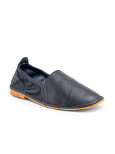 Load image into Gallery viewer, Teakwood Men Blue Leather Mojaris||Men's Blue Traditional Leather Mojari (Jutti/Loafers)