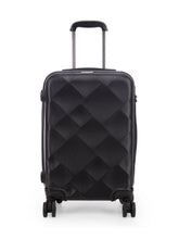 Load image into Gallery viewer, Unisex Black Textured Hard-Sided Cabin Trolley Suitcase