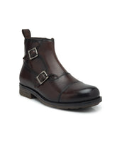 Load image into Gallery viewer, Teakwood Men Genuine Leather Mid top Buckle detail Boots(T.MORO)