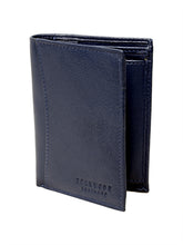 Load image into Gallery viewer, Teakwood Men Genuine Leather Bi Fold Wallet (Blue)