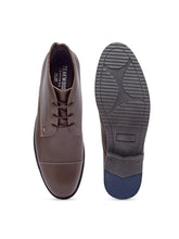 Load image into Gallery viewer, Men Brown Solid Genuine Leather Mid-Top Flat Boots