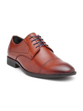 Load image into Gallery viewer, Teakwood Men Genuine Leather Two toned Wing Cap Derby Formal Shoe