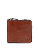Load image into Gallery viewer, Teakwood Men Brown Solid Genuine Leather Zip Around Wallet