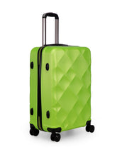 Load image into Gallery viewer, Unisex Green Textured Hard-Sided Medium Trolley Suitcase