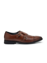 Load image into Gallery viewer, Teakwood Men Genuine Leather Double-Strap Monk Shoes(COGNAC)