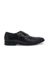 Load image into Gallery viewer, Teakwood Men Genuine Leather Double-Strap Monk Shoes(BLACK)