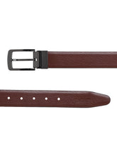 Load image into Gallery viewer, Men Black & Brown Solid Reversible Leather Belt