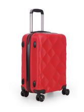 Load image into Gallery viewer, Unisex Red Textured Hard-Sided small Trolley Suitcase