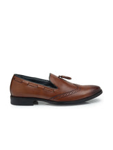 Load image into Gallery viewer, Teakwood Leathers Panelled Formal Slip-Ons Moccasin with Tassel Accent