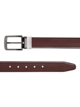 Load image into Gallery viewer, Men Black & Brown Solid Reversible Leather Belt