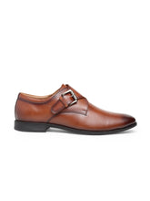Load image into Gallery viewer, Teakwood Men Brown Solid Genuine Leather Formal Broguing Monks