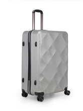 Load image into Gallery viewer, Unisex Set of 3 Silver Textured Hard-Sided Large Trolley Suitcases