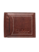 Load image into Gallery viewer, Teakwood Genuine Leather Men Antique Brown Solid Two Fold Leather Wallet