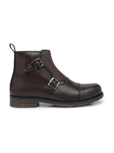 Load image into Gallery viewer, Teakwood Men Genuine Leather Mid top Buckle detail Boots(T.MORO)