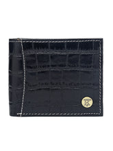 Load image into Gallery viewer, Teakwood Unisex Genuine Leather Brown Bi Fold RFID Solid Wallet with stitch embroidery